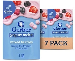 Gerber Baby Snacks Yogurt Melts, Mixed Berries, 1 Ounce (Pack of 7)