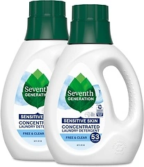 Seventh Generation Concentrated Laundry Detergent, Free & Clear, 40 Fl Oz, 2 Pack