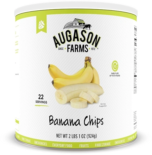 Augason Farms Sweetened Banana Chips, Emergency Food Supply, 31 Servings