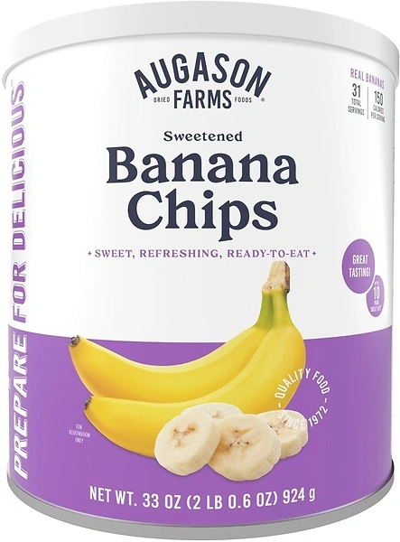 Augason Farms Sweetened Banana Chips, Emergency Food Supply, 31 Servings