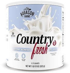 Augason Farms Country Fresh Instant Nonfat Dry Milk Can, 39 Servings