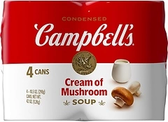 Campbell's Condensed Cream of Mushroom Soup, 10.5 oz Can (Pack of 4)