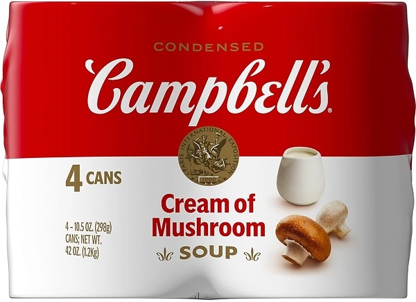Campbell's Condensed Cream of Mushroom Soup, 10.5 oz Can (Pack of 4)