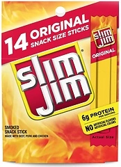 Slim Jim Snack-Sized Smoked Meat Stick, Original Flavor, 14 Count