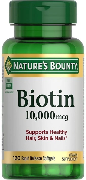 Nature's Bounty Biotin, Supports Healthy Hair, Skin and Nails, 10,000 mcg, 120 Ct