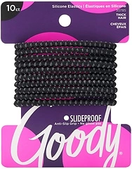 Goody Nonslip Womens Elastic Hair Tie Black - 4MM for Medium Hair- Ouchless Pain-Free Hair Accessories for Women Perfect for Long Lasting Braids, Pony...