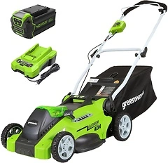 Greenworks 40V 16" Cordless Lawn Mower, 4.0Ah Battery and Charger Included