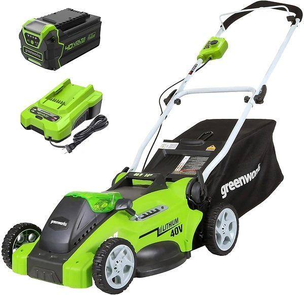 Greenworks 40V 16" Cordless Lawn Mower, 4.0Ah Battery and Charger Included