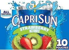 Capri Sun Strawberry Kiwi Naturally Flavored Kids Juice Drink Blend, 10 ct Box