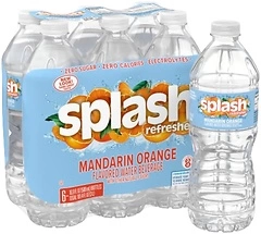 Splash Refresher Mandarin Orange Flavored Water, 16.9 Fl Oz, Plastic Bottle, Pack of 6