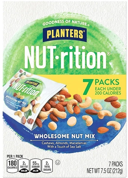 PLANTERS NUT-rition Wholesome Nut Mix, Mixed Nuts with Cashews, 7.5oz (7 Count)