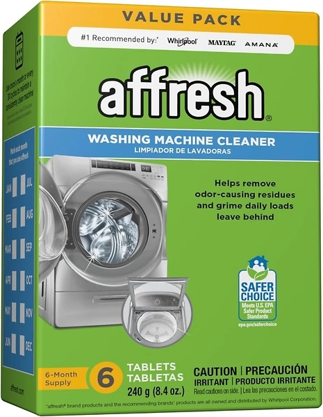 Affresh Washing Machine Cleaner, Cleans Front Load and Top Load Washers, 6 Tablets