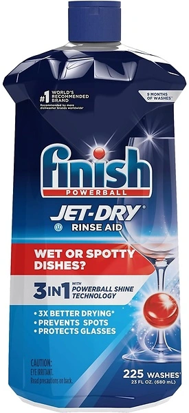 Finish Jet-Dry Liquid Rinse Aid, Dishwasher Rinse and Drying Agent, 23 fl oz