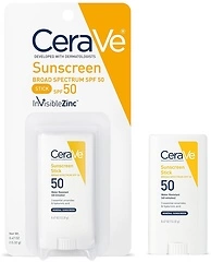 CeraVe Mineral Sunscreen Stick SPF 50 Broad Spectrum SPF + Hyaluronic Acid + Ceramides Titanium Dioxide & Zinc Oxide Sunscreen 100 Mineral Face Sunscr...