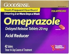 GoodSense Omeprazole Delayed Release Tablets, 20 mg, Acid Reducer for Heartburn, 42 Count