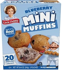 Little Debbie Blueberry Mini Muffins, 5 Pouches, 8.44 OZ Box
