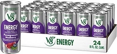 V8 +Energy Pomegranate Blueberry Juice Energy Drink, 8 fl oz Can (24 Pack)