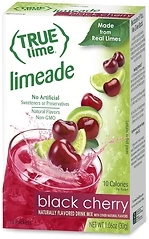 TRUE LIME Black Cherry Limeade Drink Mix, 10 Packets, No Preservatives, Gluten Free