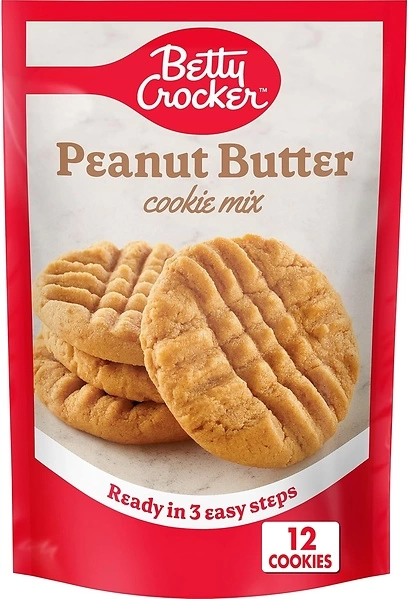 Betty Crocker Peanut Butter Cookie Mix, Makes twelve (12) 2-inch Cookies, 7.2 oz.