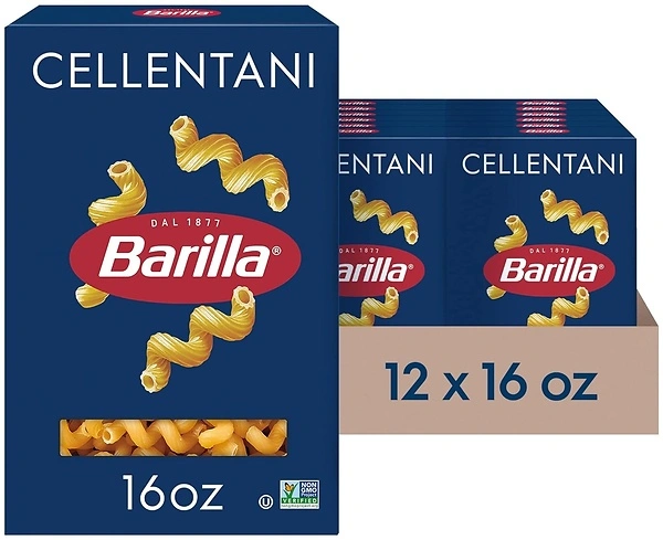 Barilla Cellentani Pasta, 16 oz. Box, Non-GMO, Pack of 12