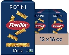 Barilla Rotini Pasta, 16 oz. Box, Non-GMO, Made with Durum Wheat, Pack of 12