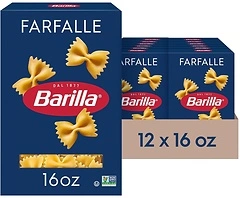 Barilla Farfalle Pasta, 16 oz. Box, Pack of 12 - Non-GMO, Kosher Certified