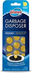 Glisten Garbage Disposer Freshener, Lemon Scent, Odor Eliminator, 10 Capsules