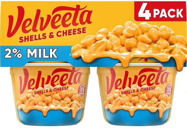 Velveeta Shells & Cheese Microwavable Cups with 2 Milk Cheese, 4 Count