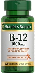 Nature's Bounty Vitamin B12 1000 mcg Supplements, Supports Energy Metabolism, 200 Ct