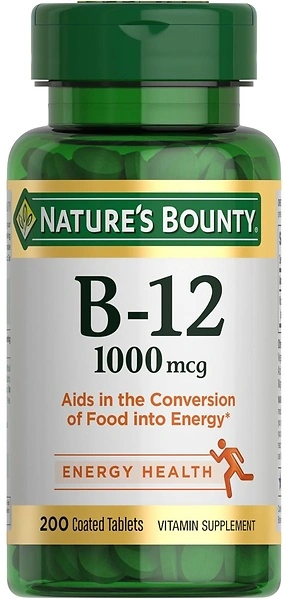Nature's Bounty Vitamin B12 1000 mcg Supplements, Supports Energy Metabolism, 200 Ct