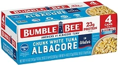 Bumble Bee Chunk White Albacore Tuna in Water, 5 oz Can (Pack of 4) - 23g Protein