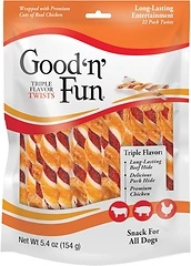 Good 'N' Fun Triple Flavor Twist Chews For Dogs, 22-Count