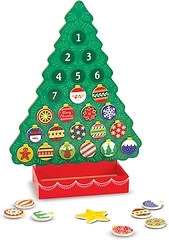 Melissa & Doug Countdown to Christmas Wooden Advent Calendar - Magnetic Tree, 25 Magnets, Orange
