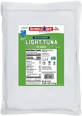 Bumble Bee Chunk Light Tuna In Water, 43 oz Bulk Pouch - 21g Protein per Serving