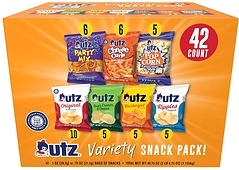 Utz Snack Variety Pack, Potato Chips, Cheese Curls, Popcorn, Party Mix, 42 Count