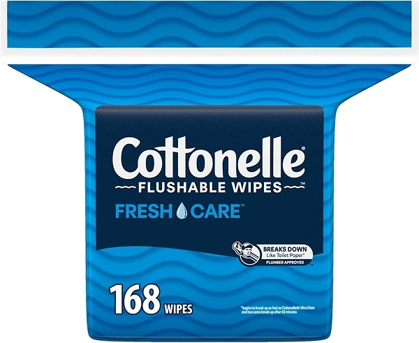 Cottonelle Fresh Care Flushable Wet Wipes, Adult, 168 Wipes, 1 Refill Pack