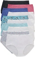 Hanes Women's Cotton Value Pack, 10-pack Briefs, Assorted Colors, Size 8 US