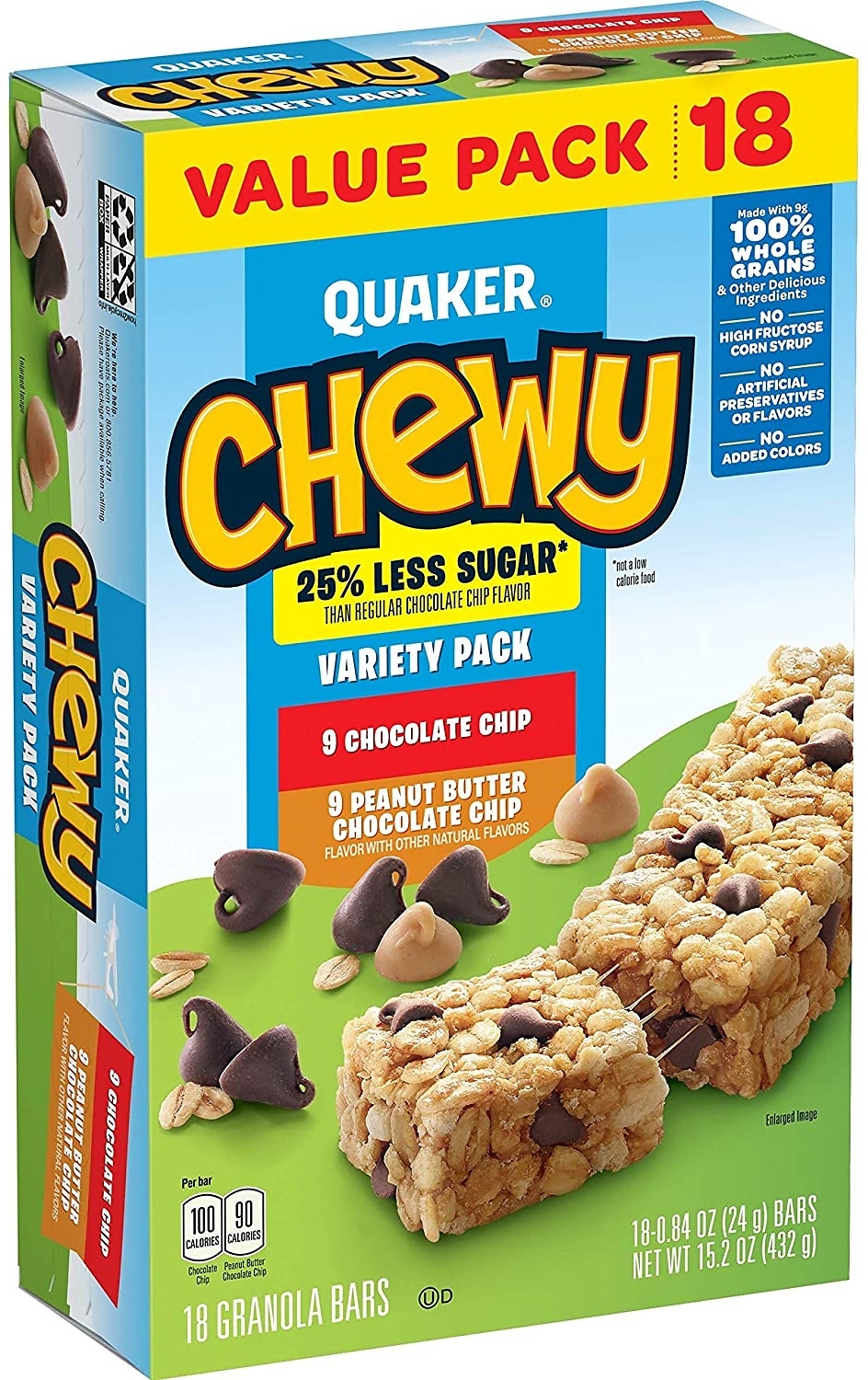 Amazon Deal on Quaker Chewy Granola Bars, 25% Less Sugar Variety Pack ...