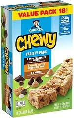 Quaker Chewy Granola Bars, Variety Pack, 18 Count