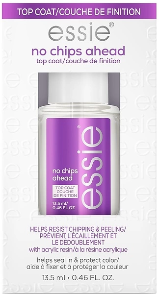 essie Nail Care, 8-Free Vegan, No Chips Ahead Top Coat, chip-resistant nail polish, 0.46 fl oz