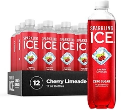 Sparkling Ice Cherry Limeade Sparkling Water, Zero Sugar, 17 fl oz, 12 Bottles