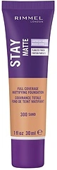 Rimmel London Stay Matte Liquid Mousse - 300 Sand Foundation, 1oz, Oil-Free