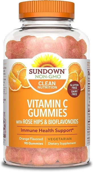 Nature's Bounty Vitamin C Gummies with Rosehips, Citrus Bioflavonoids, 90 Count
