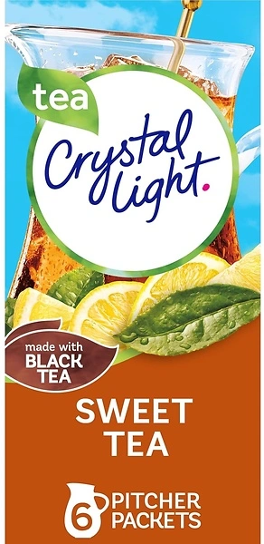Crystal Light Sweet Tea Naturally Flavored Powdered Drink Mix, 6 ct Pitcher Packets