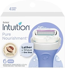 Schick Intuition Pure Nourishment Razor Blades Refill, 6 Count