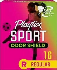 Playtex Sport Odor Shield Tampons, Regular Absorbency, Unscented - 16ct