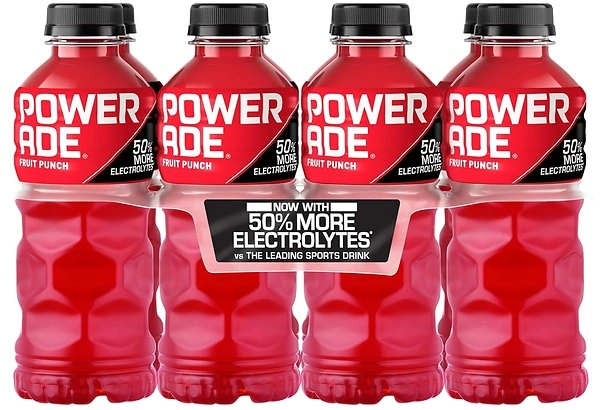 Powerade Fruit Punch, Electrolyte Enhanced Sports Drink, 20 Fl Oz Bottles, 8 Pack