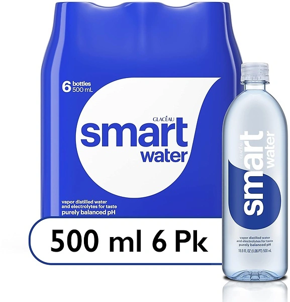 Smartwater vapor distilled premium water, 16.9 Fl Oz (pack of 6)
