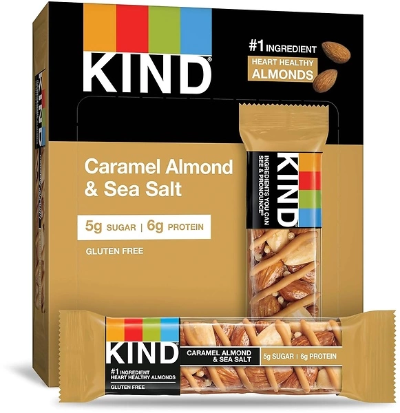 KIND Bars, Caramel Almond & Sea Salt, Gluten Free, 6g Protein, 12 Count