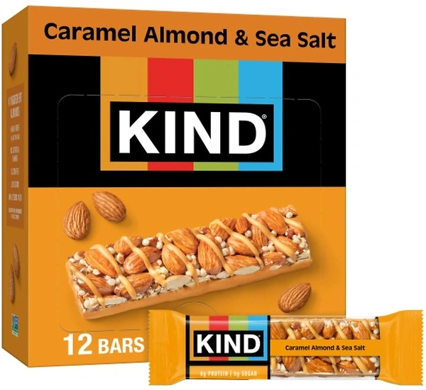 KIND Bars, Caramel Almond & Sea Salt, Gluten Free, 6g Protein, 12 Count